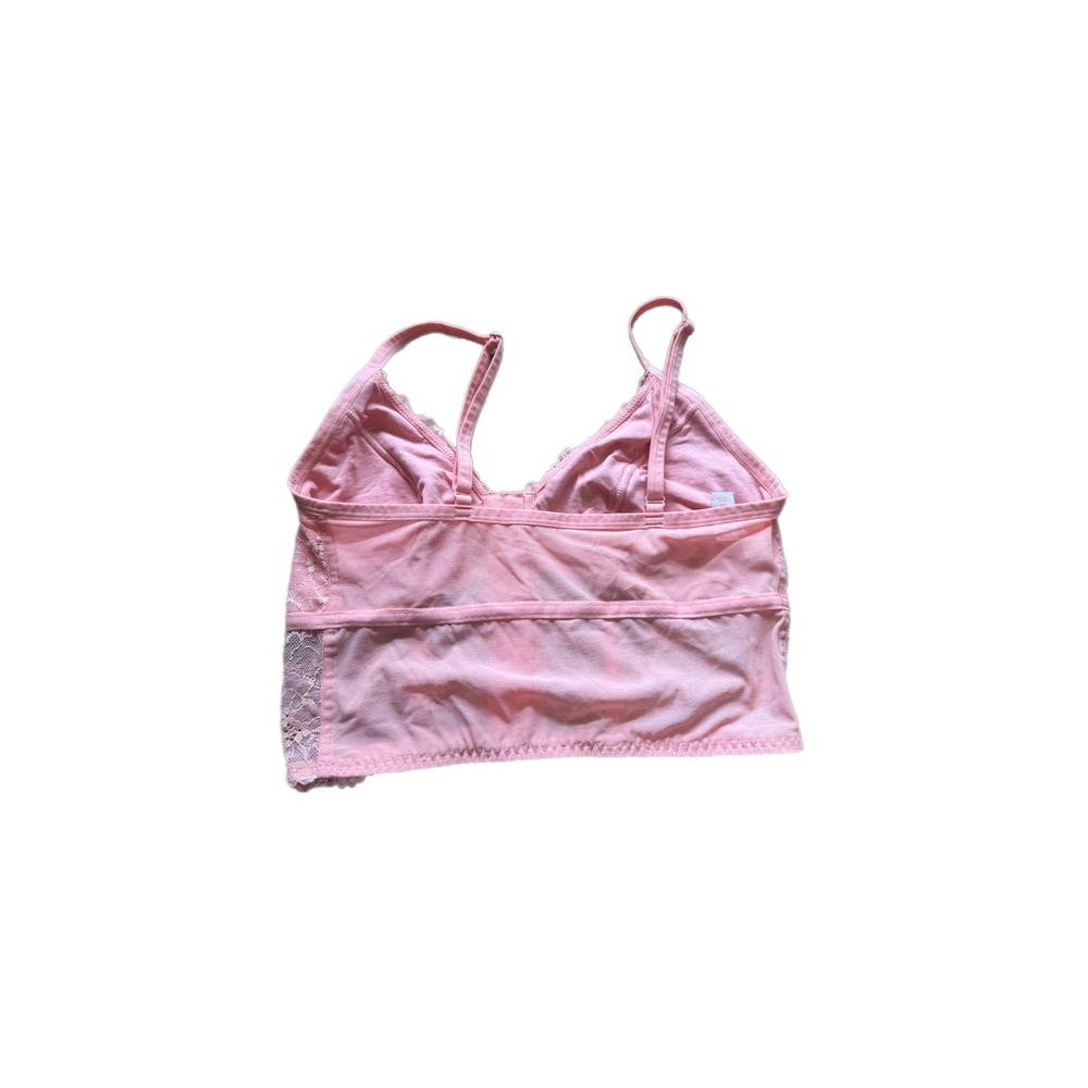 Colsie Lace Bralette Women XS Pink Excellent Front Hook Longline Mesh Top - Picture 6 of 6